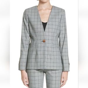 NWT Ted Baker London Women's Title Rista Check Blazer Jacket Size 4 (US 10)